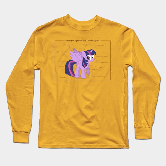 Pony Anatomy - Female Equine Long Sleeve T-Shirt by judacris